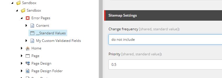 Do not include in Sitemap